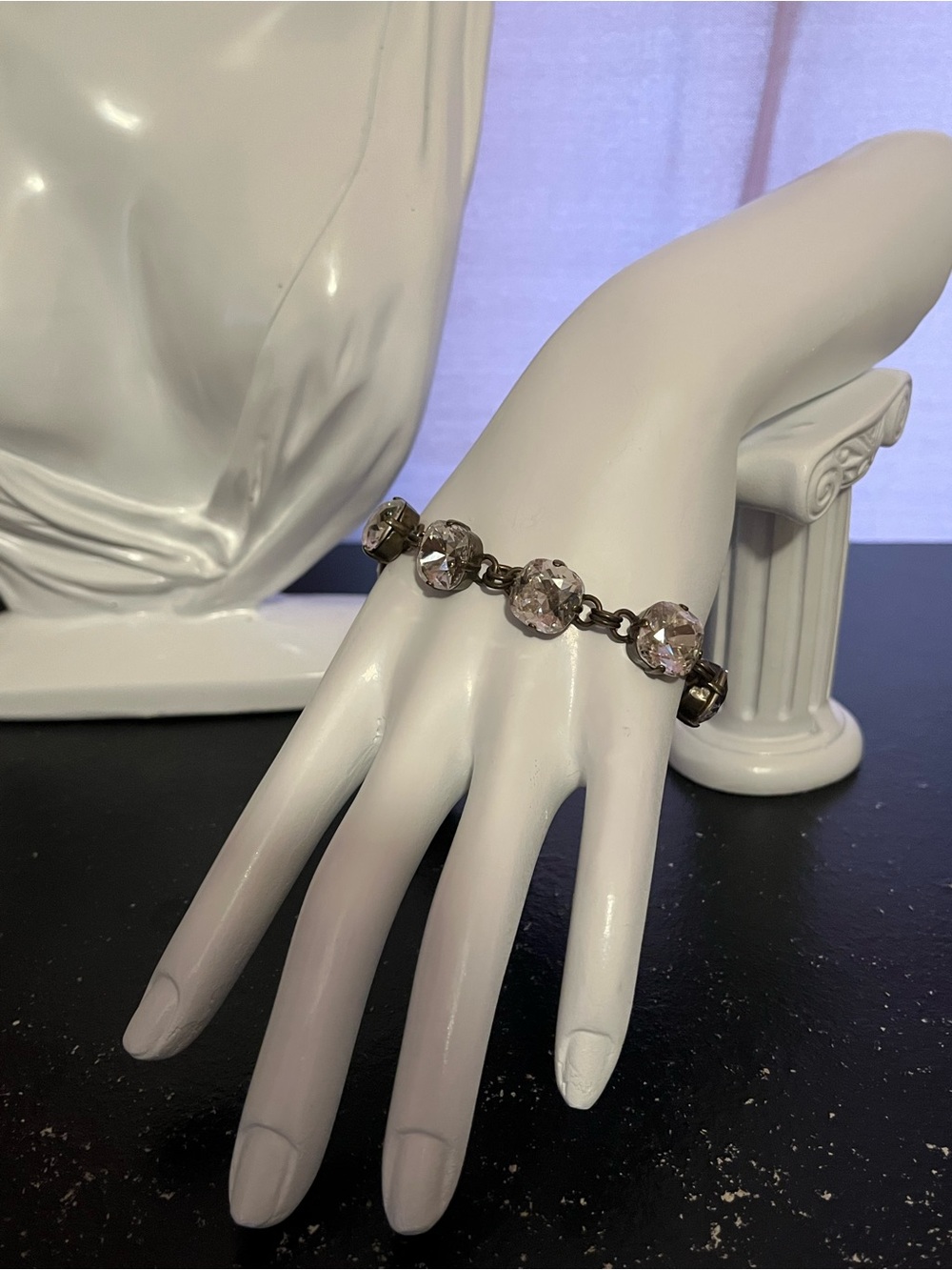 Vintage Sorrelli 8-Inch Clear Crystal Link Bracelet